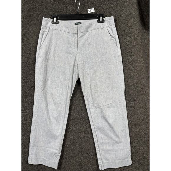 J Crew Cocktail Capri Pants Womens Size 4 Gray City Fit Cotton Mid Rise Stretch - Picture 1 of 9